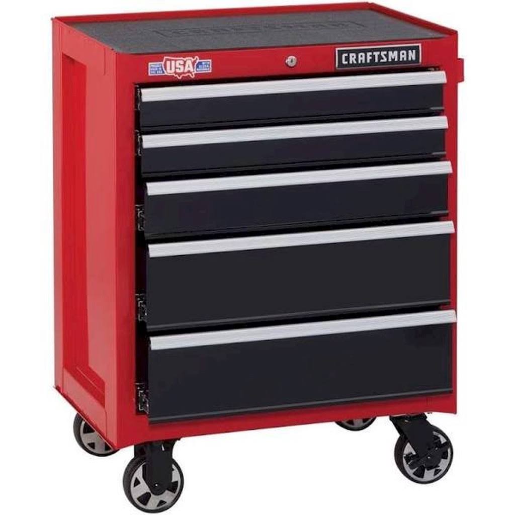 Craftsman 2000 Series 26.5-in W x 34-in H 5-Drawer Steel Rolling Tool Cabinet (Red) CMST22752RB 2024 Best Sellers