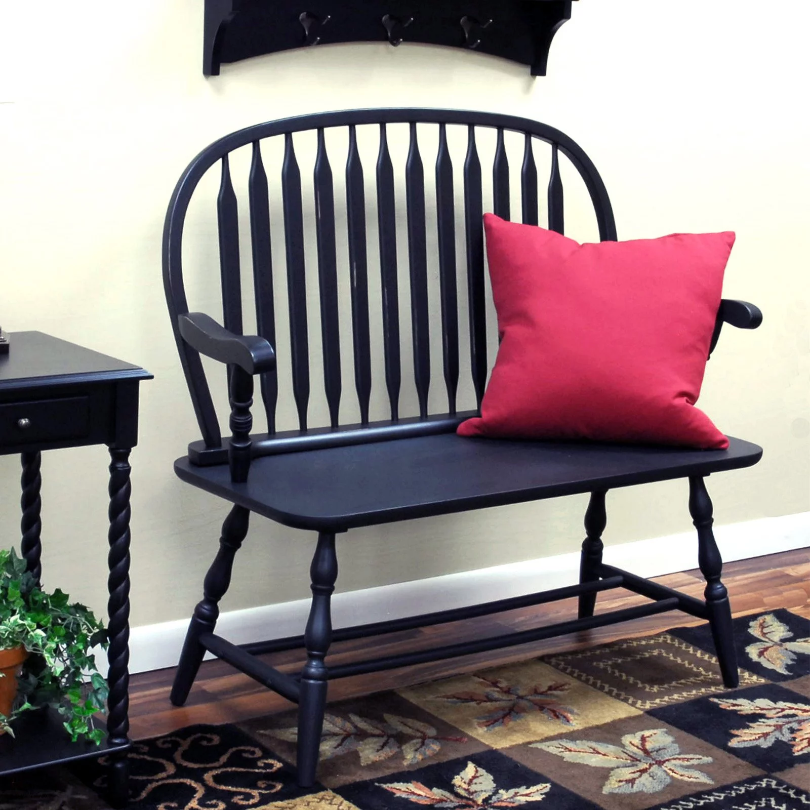 Carolina Chair and Table Windsor Bench, Black
