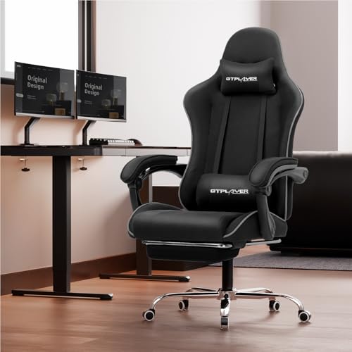 GTPLAYER Gaming Chair, Computer Chair with Footrest and Lumbar Support