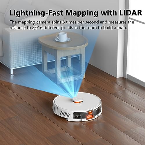 Imou Robot Vacuum and Mop Combo Self Emptying 3-in-1 Cleaner, Robotic Vacuum Lidar Navigation & Smart App Mapping, 4500Pa Suction, 180Min Max Runtime