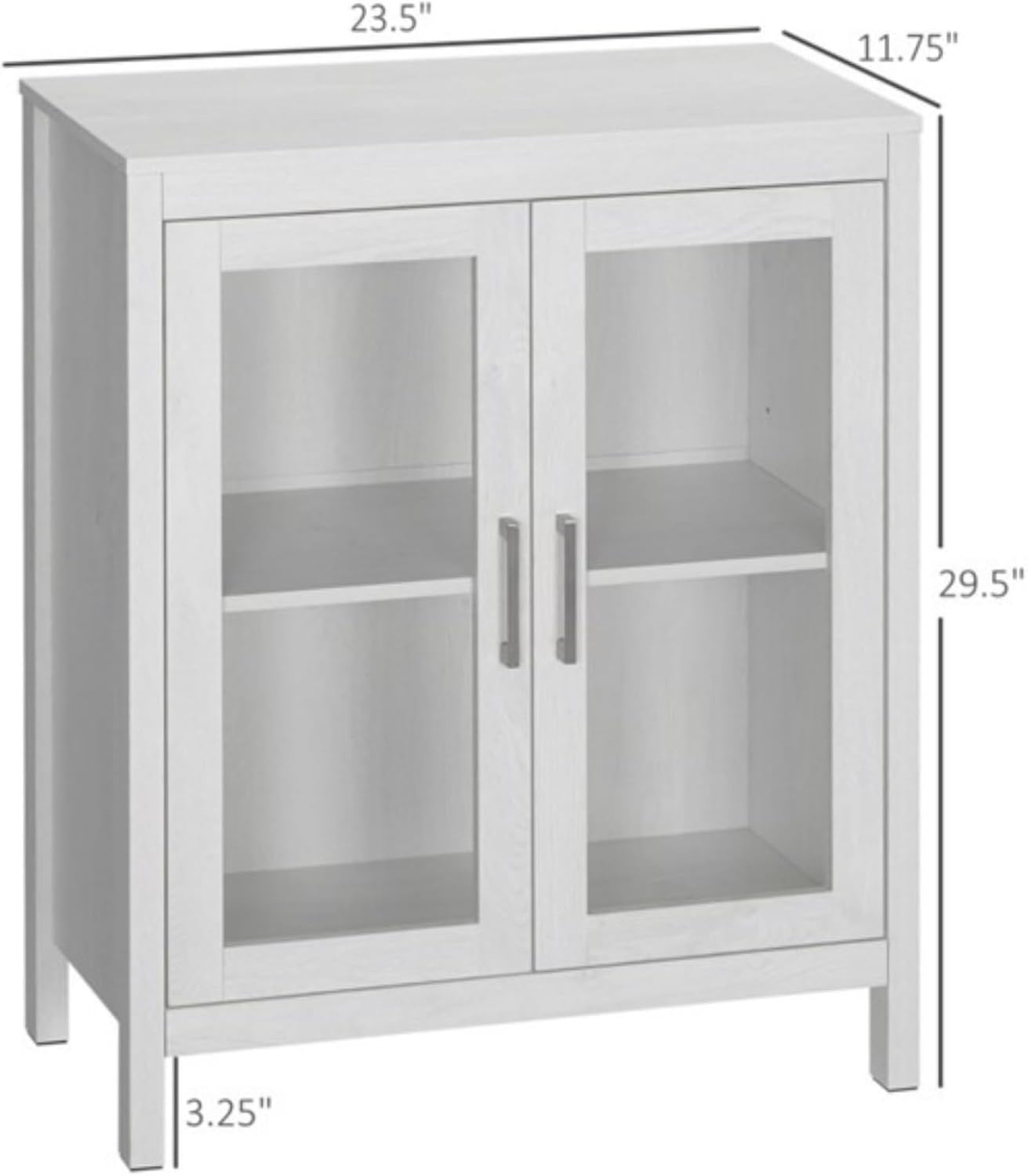 Free Standing Bathroom Cabinet with Doors - Floor Storage for Bathroom, Living Room, Home Office, White