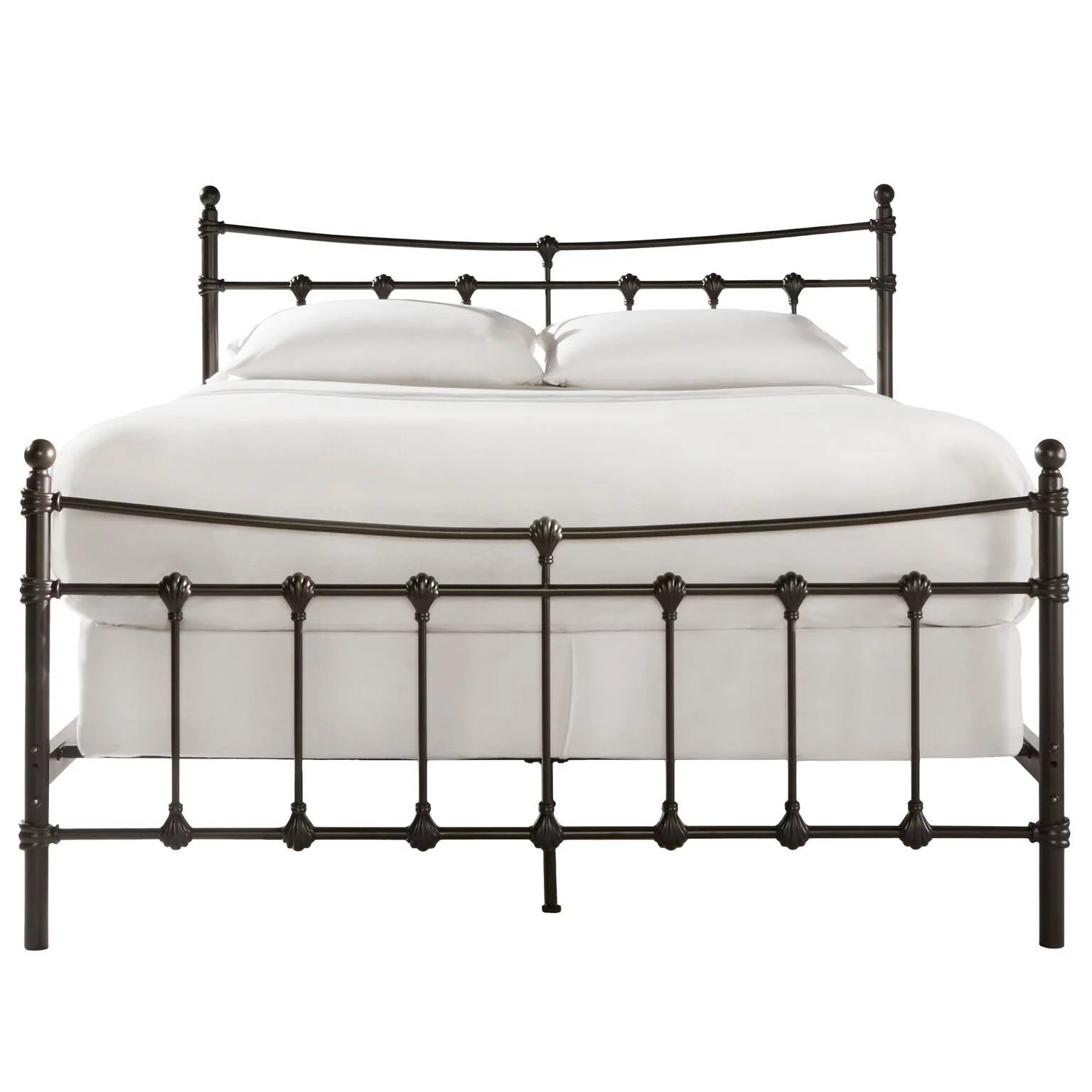 Weston Home Ossett Antique Brown Shell Motif Metal King Bed