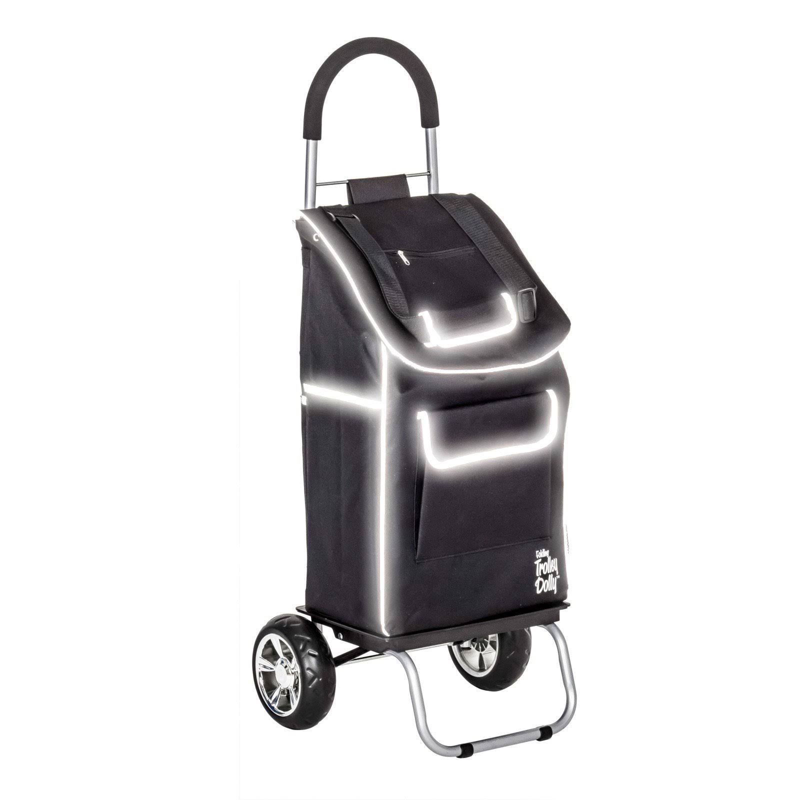 Dbest Products Trolley Dolly, Reflective Shopping Grocery Foldable Cart