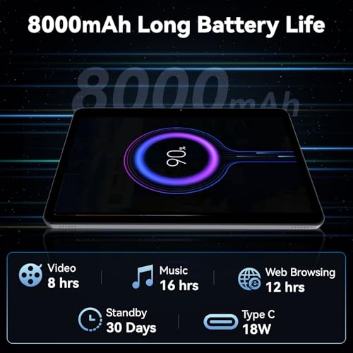 Android 15 Tablet with Octa-Core Processor, 12 Inch Tablets 20GB RAM (6+14GB), 128GB ROM+1TB Expand, 2000 * 1200 IPS Touch Screen
