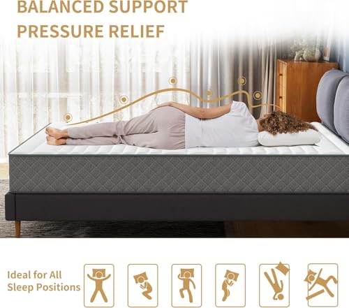 Full Mattress, 12 Inch Full Size Mattress with Cooling-Gel Memory Foam &Pocket Spring Hybrid, CertiPUR-US Certified, Medium Firm
