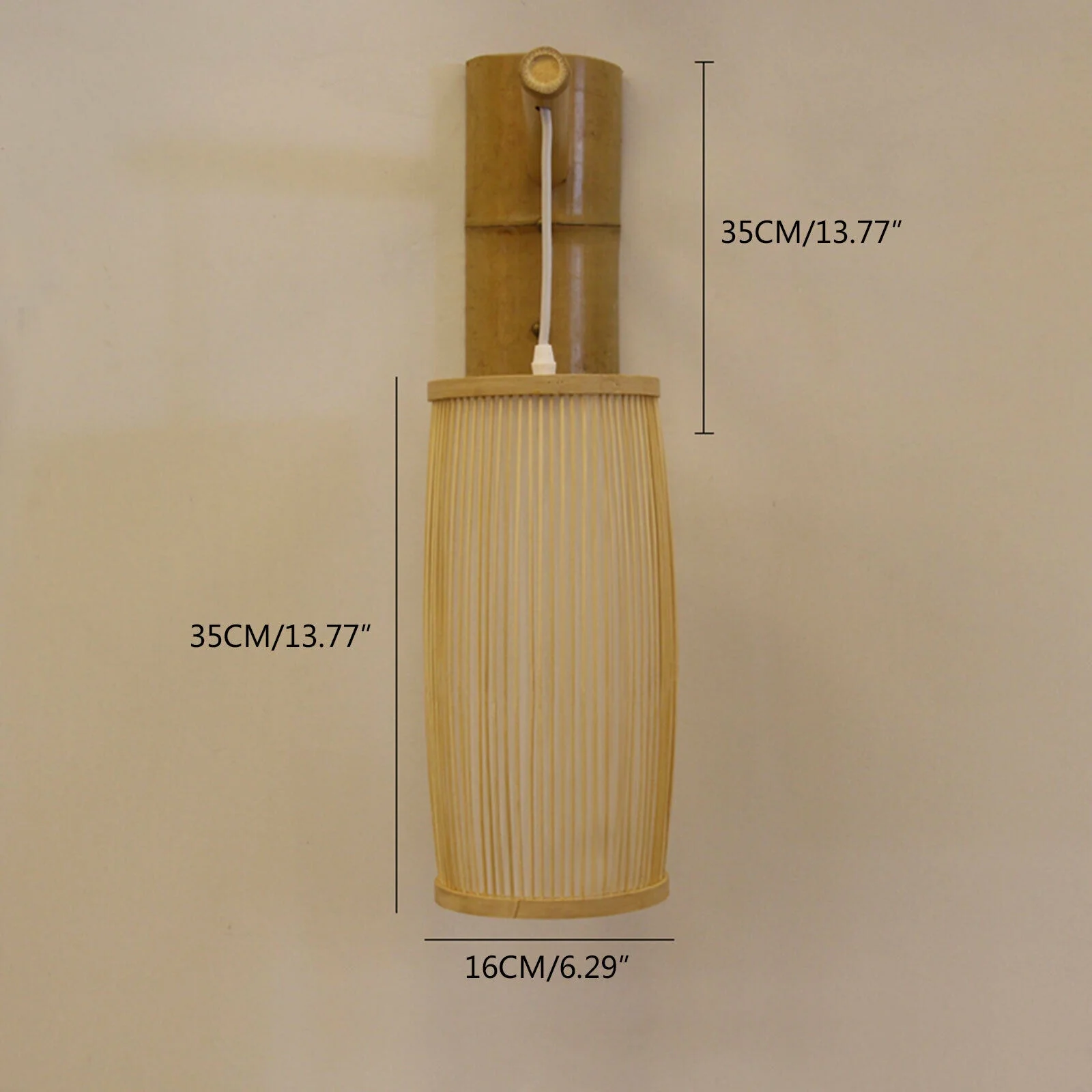 Bamboo Wicker Rattan Shade Wall Light Fixture Rustic Vintage Sconce Lamp Vintage Wall Lamp Bamboo Wicker Rattan Pendant Light Hanging Lantern Sconce