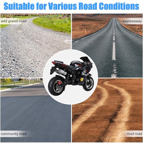 YOXIER 50cc 4-Stroke Gas Motorcycle for Adults, Street Legal Mini Motorcycle & Pocket Bike, 440 LB Capacity, 25 MPH, 8" Wheels, Dual Headlights