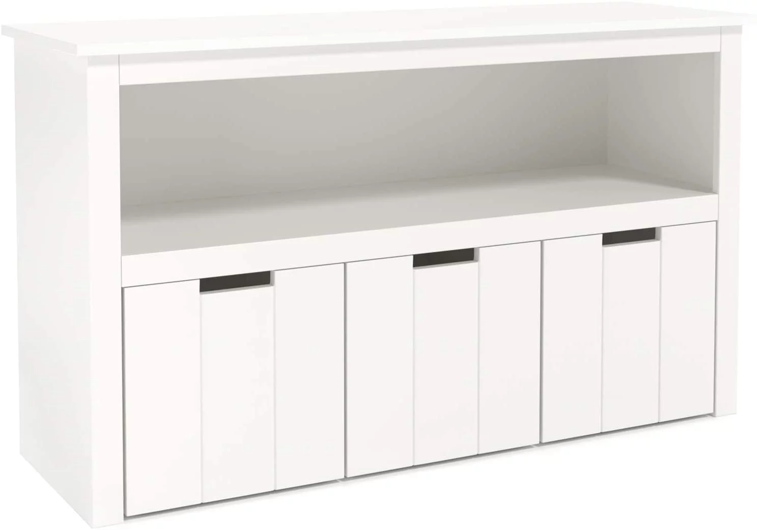 Homfa Kids Toy Storage, Cubes Storage Bins, White Toy Box with Shelves and Wheels