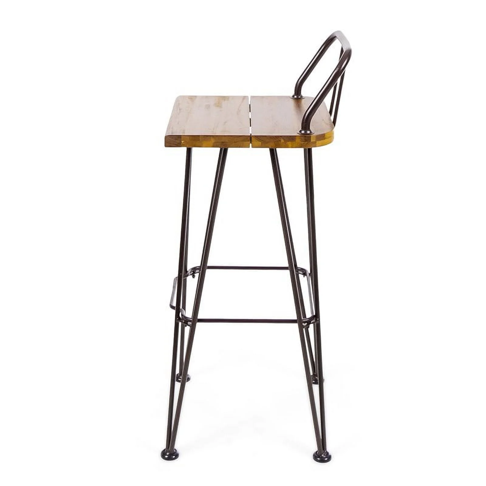 Noble House Denali Outdoor Teaked Acacia Wood Bar Set with Metal Iron Frame