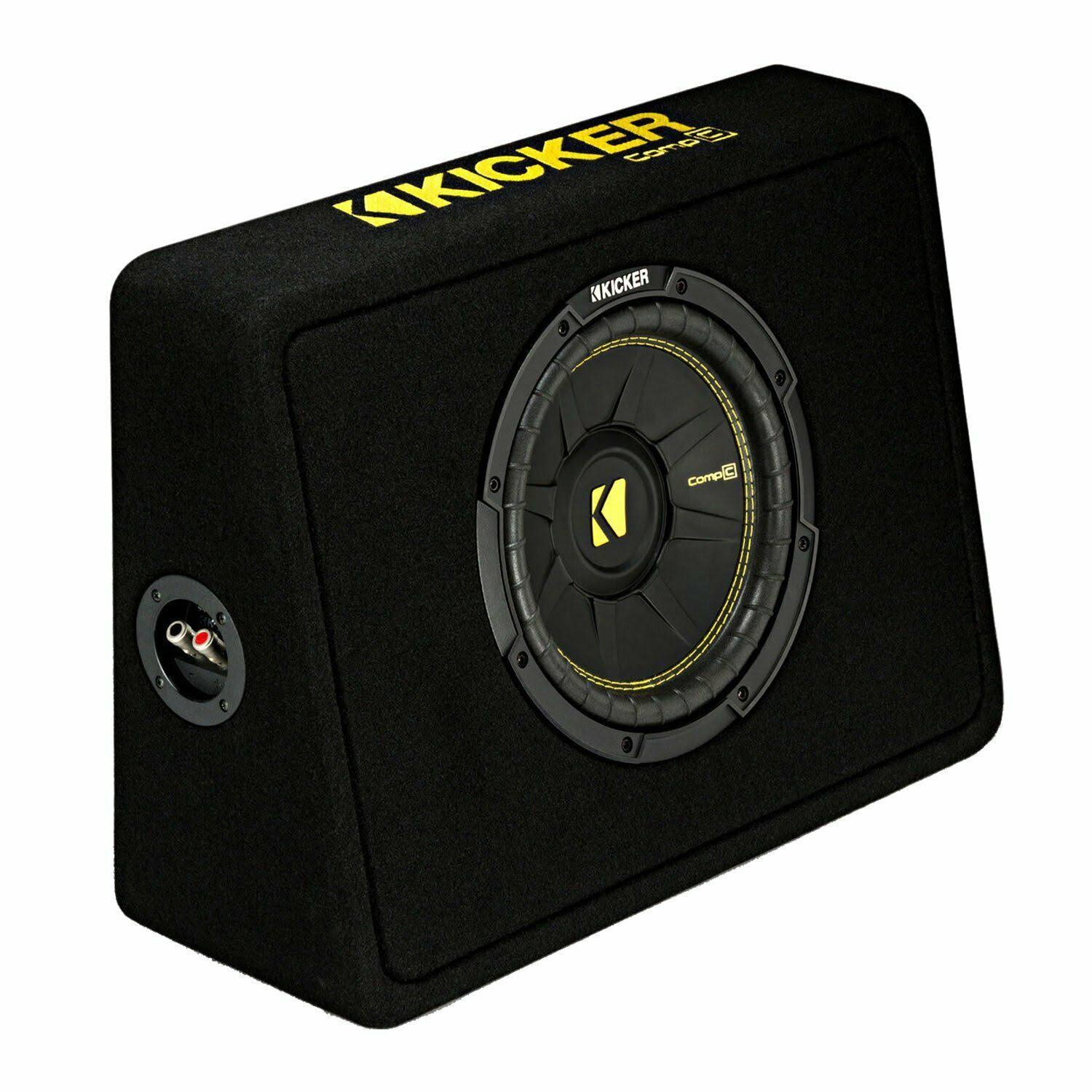 Kicker CompC Loaded Enclosures 44TCWC102 Car Subwoofer - 10x22 - Black Carpet