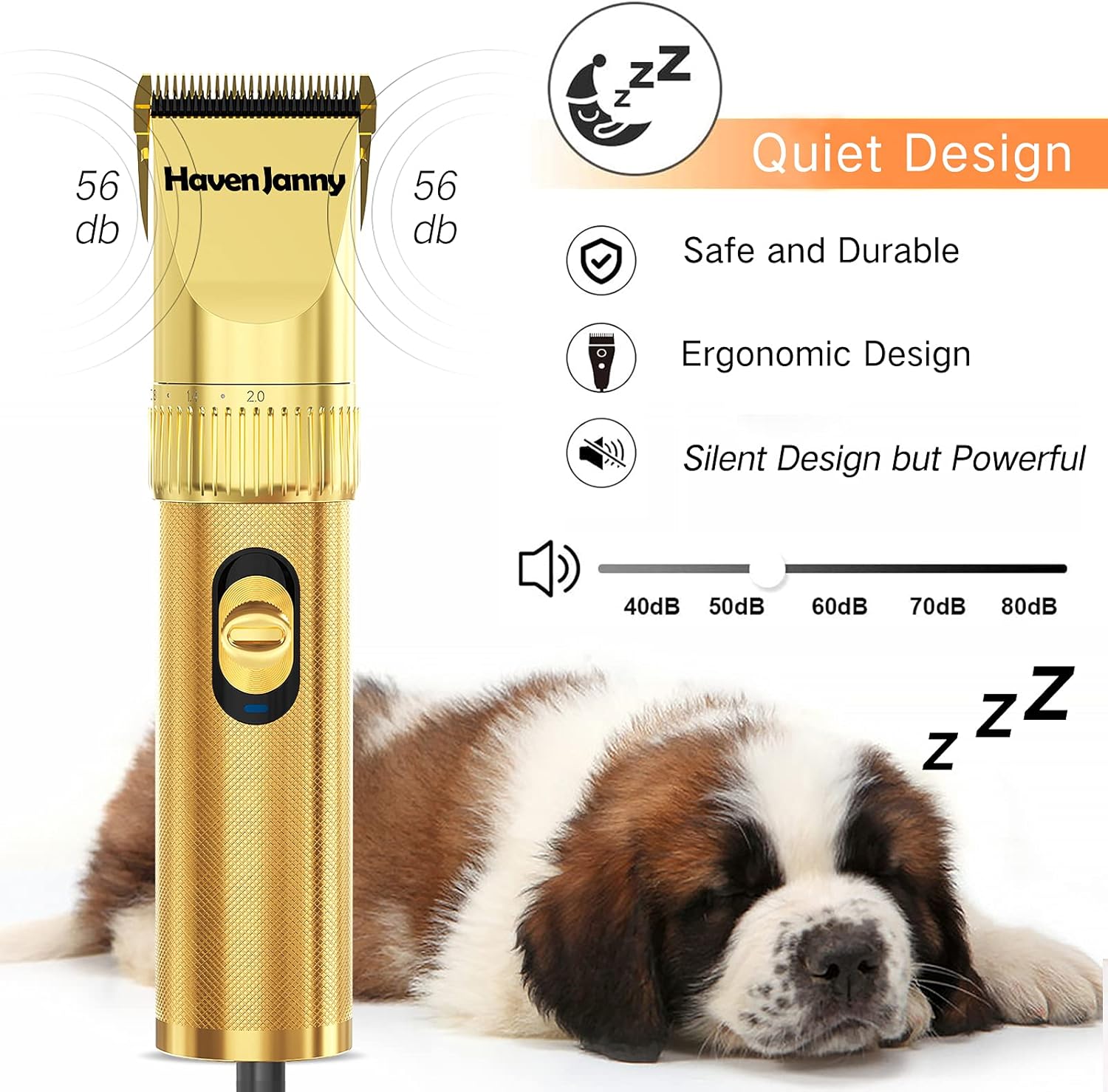 Dog Clippers 12V High Power, Plug-in Dog Hair Trimmer Set