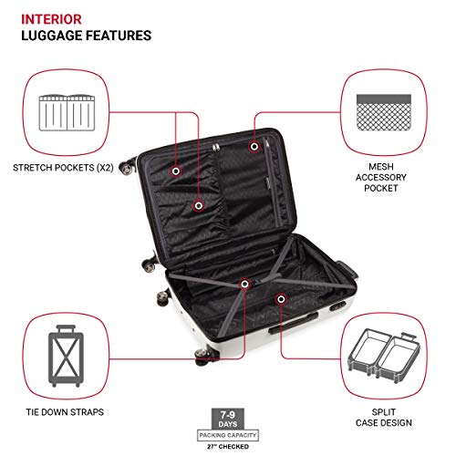 SwissGear 7272 Energie Expandable Hardside Luggage with Spinner Wheels and TSA Lock, Gunmetal, Carry-On 19-Inch