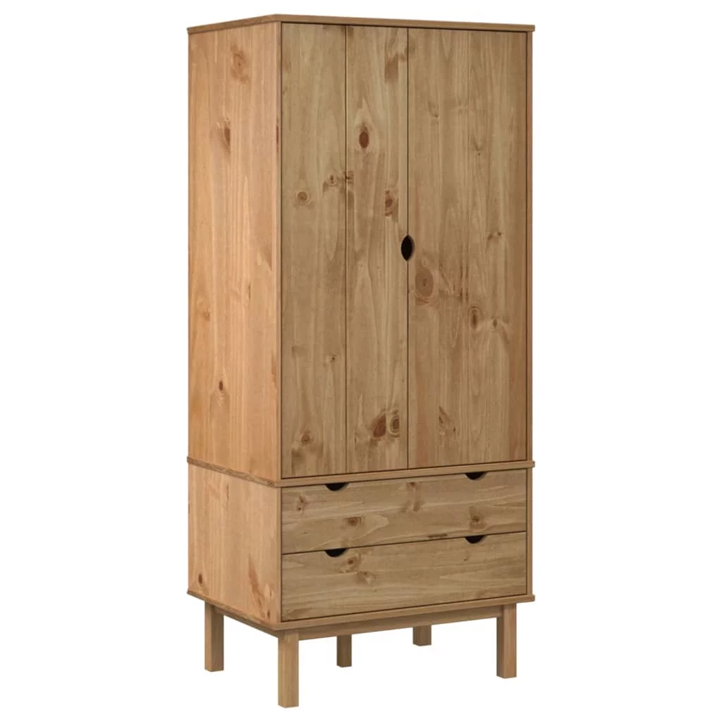 Anself Wardrobe OTTA 30.1"x20.9"x67.7" Solid Wood Pine