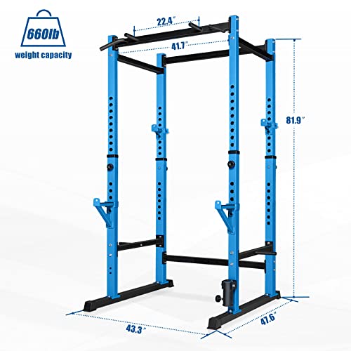 Bongkim Power Rack, Rack Cage for Weight Training, Adjustable Squat Stand Rack for Home Gym Equipment, Lifting Cage with 660lb Capacity