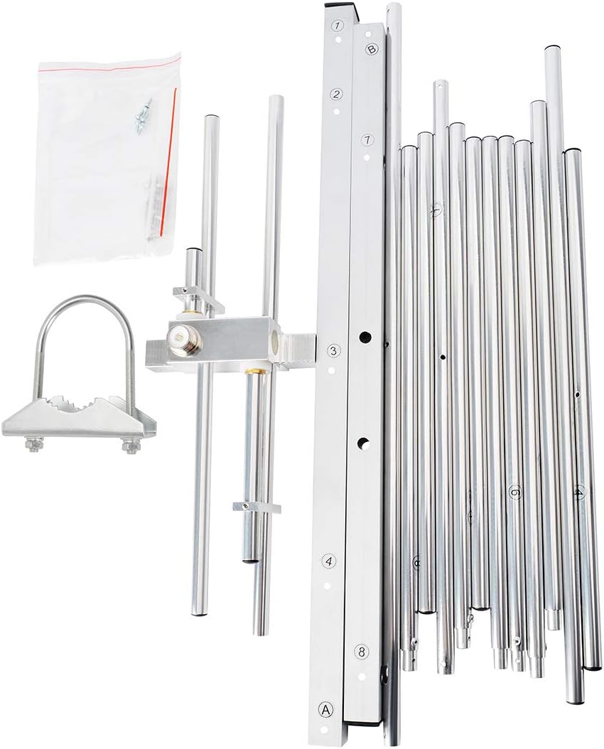 Dual Band Outdoor Yagi Antenna,2Meter 70CM VHF UHF 9.5/11.5dBi Directional Yagi 8 Elements 3 Sections for Amateur 2 Way Radio,Repeater System
