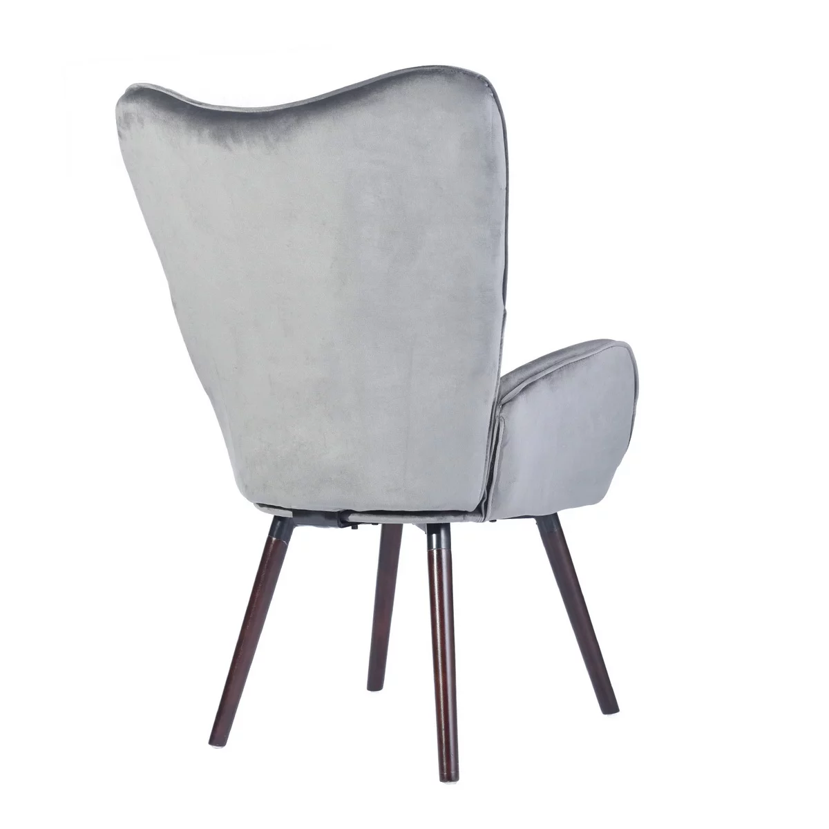 HouseInBox Velvet Accent Chair for Living Room, Gray Wing Back Armchair Tufted Back Upholstery Living Room Chairs