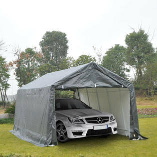 Outsunny 20x12ft Carport Canopy Party Tent Storage Shelter Garage w/ Sidewall