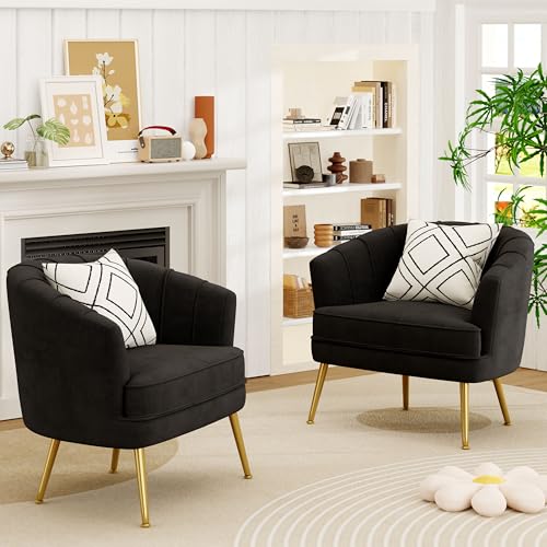 Andeworld Velvet Accent Chair, Upholstered Modern Single Sofa Side Chair