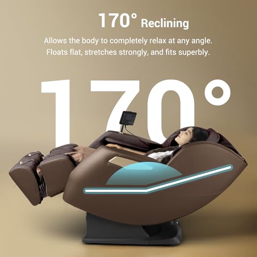 MYNTA 2025 Massage Chair Full Body, Flexible SL Track Massage Recliner Chair with Heat, 170° Zero Gravity Position, M1630 Grey