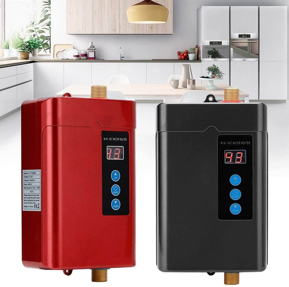OUKANING Electric Water Heater Mini Tankless Instant Hot Water Heating for Kitchen Shower