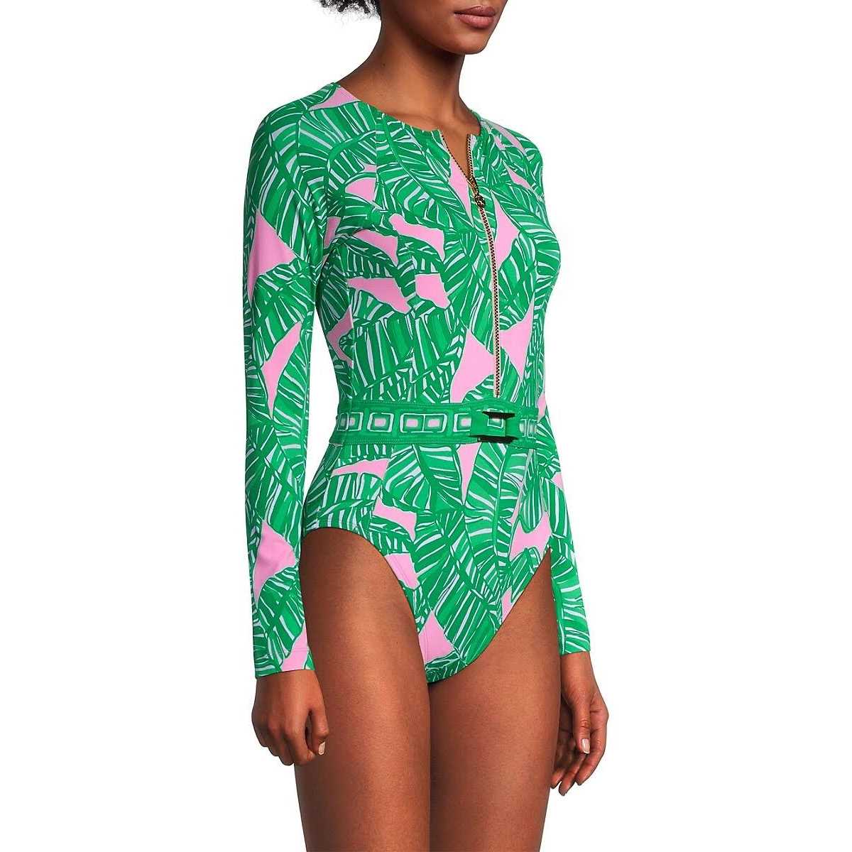 Womens Lilly Pulitzer Toretta Rashguard Swimsuit in Pink - Sports Supplies Online Store