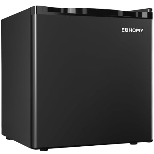 EUHOMY 1.7 Cu.Ft Mini Fridge with Freezer, Reversible Single Door Compact Refrigerator, Adjustable Thermostat, Energy Saving, Mini Fridge for Bedroom
