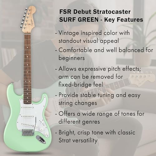 Fender Squier Stratocaster - Torino Red Bundle with Amplifier, Gig Bag, Strap, Instrument Cable, Picks, and Austin Bazaar Instructional DVD