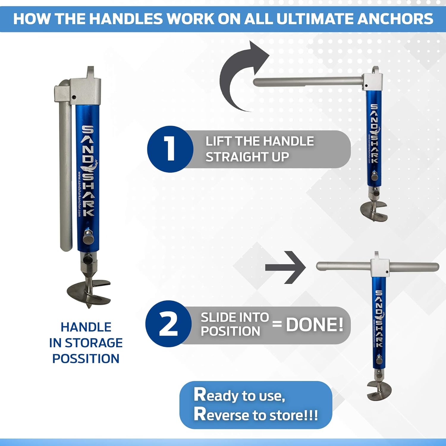 Ultimate XL Boat Sand Anchor by SandShark. Adjustable