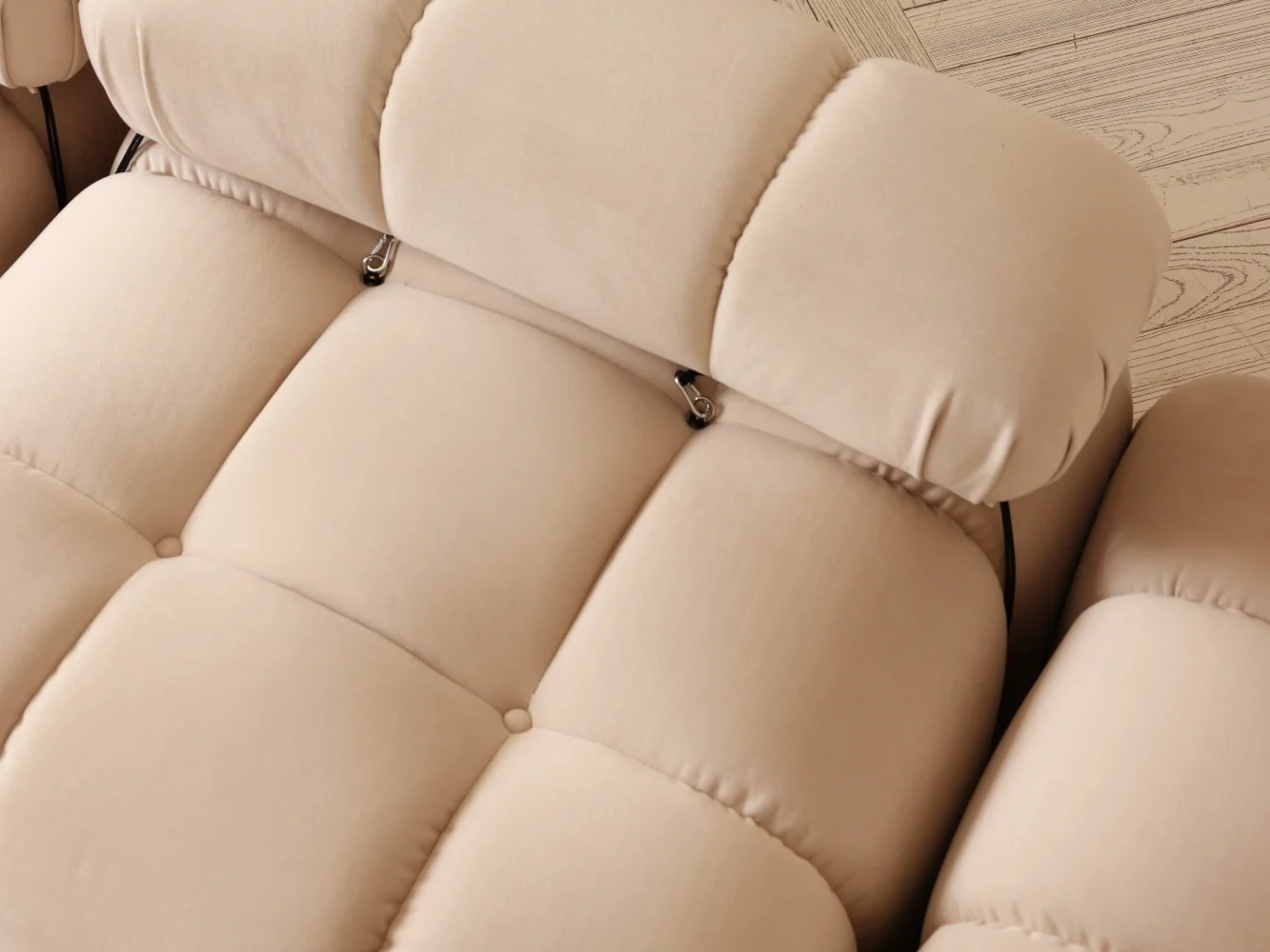 Modular Sectional Sofa Modern Three Seater with Ottoman Wide Couch Sectional for Living Room Bedroom Apartment Tan
