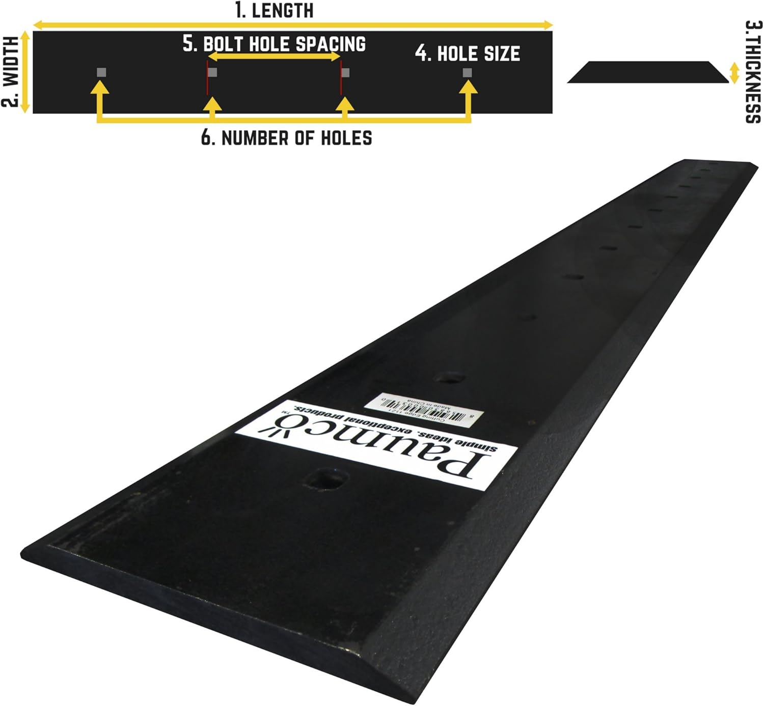 Paumco Bolt On Reversible Cutting Edge - Length 66" | Width 8" | Thickness 3/4" |