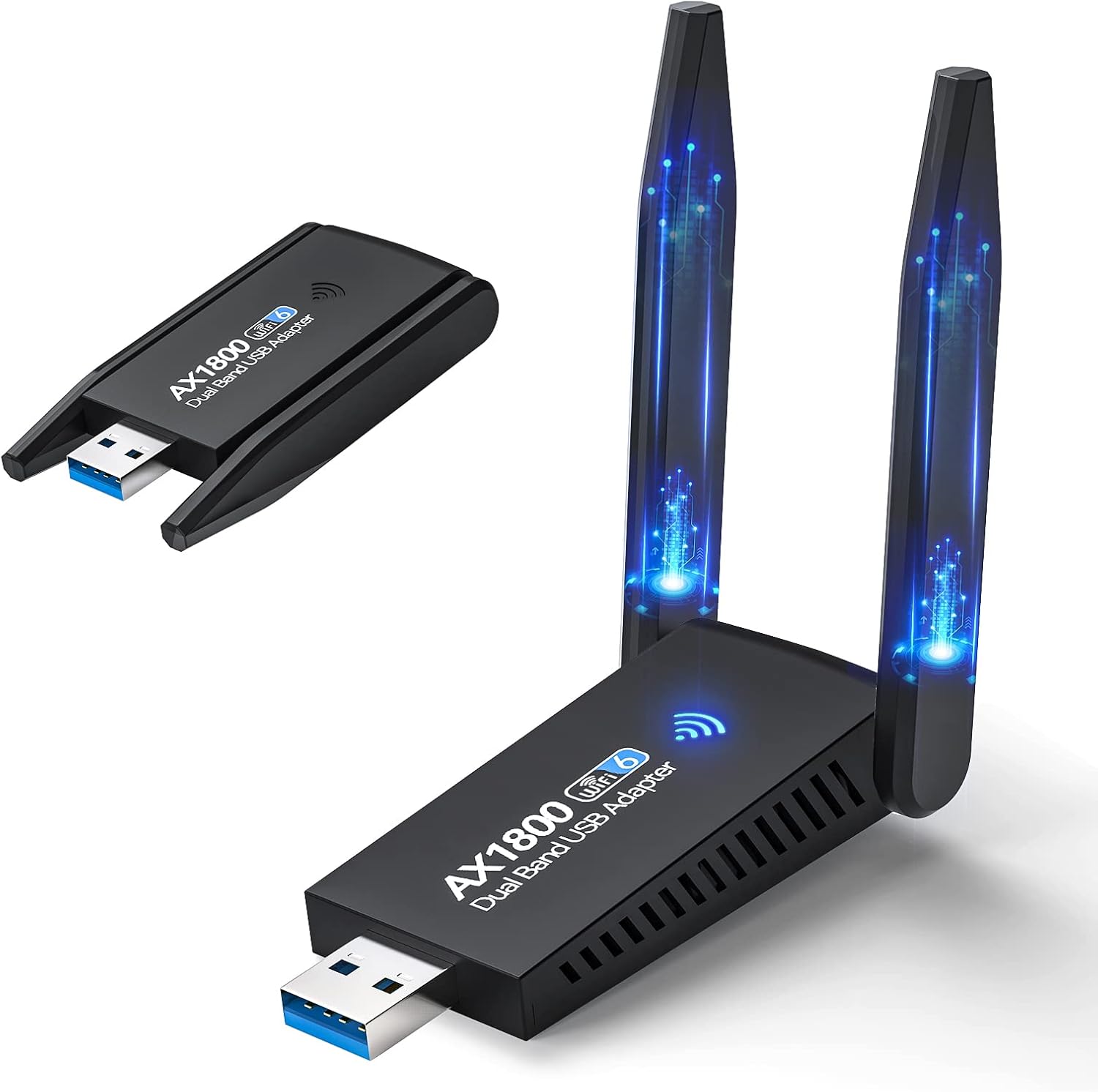 USB WiFi Adapter AX1800 WiFi 6 (802.11ax), ZEXMTE USB 3.0 Dual Band High Gain Antenna 2.4GHz/ 5GHz WiFi Adapter for Desktop PC