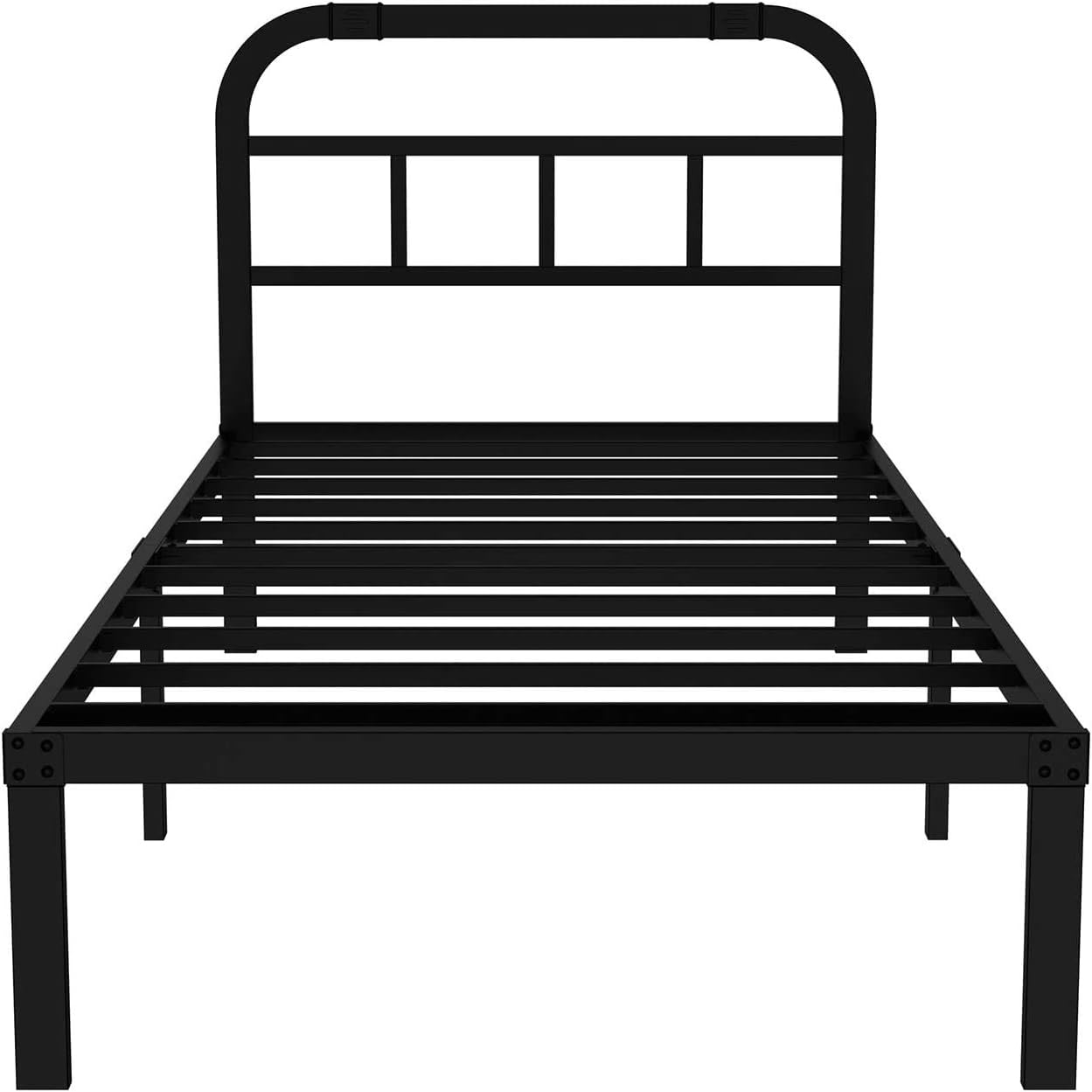 Metal Steel California King Bed Headboard with Rustic Farmhouse Style, Black