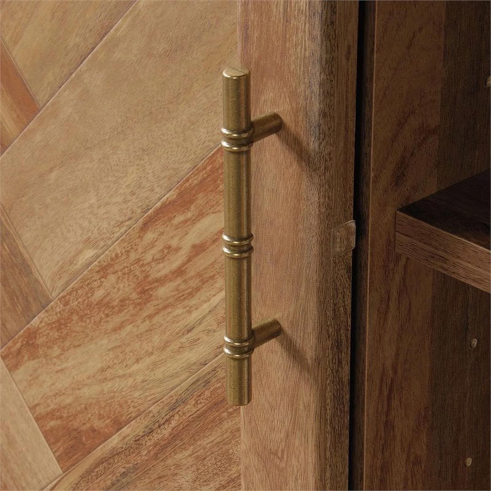 Pemberly Row Wood Storage Cabinet in Sindoori Mango Brown