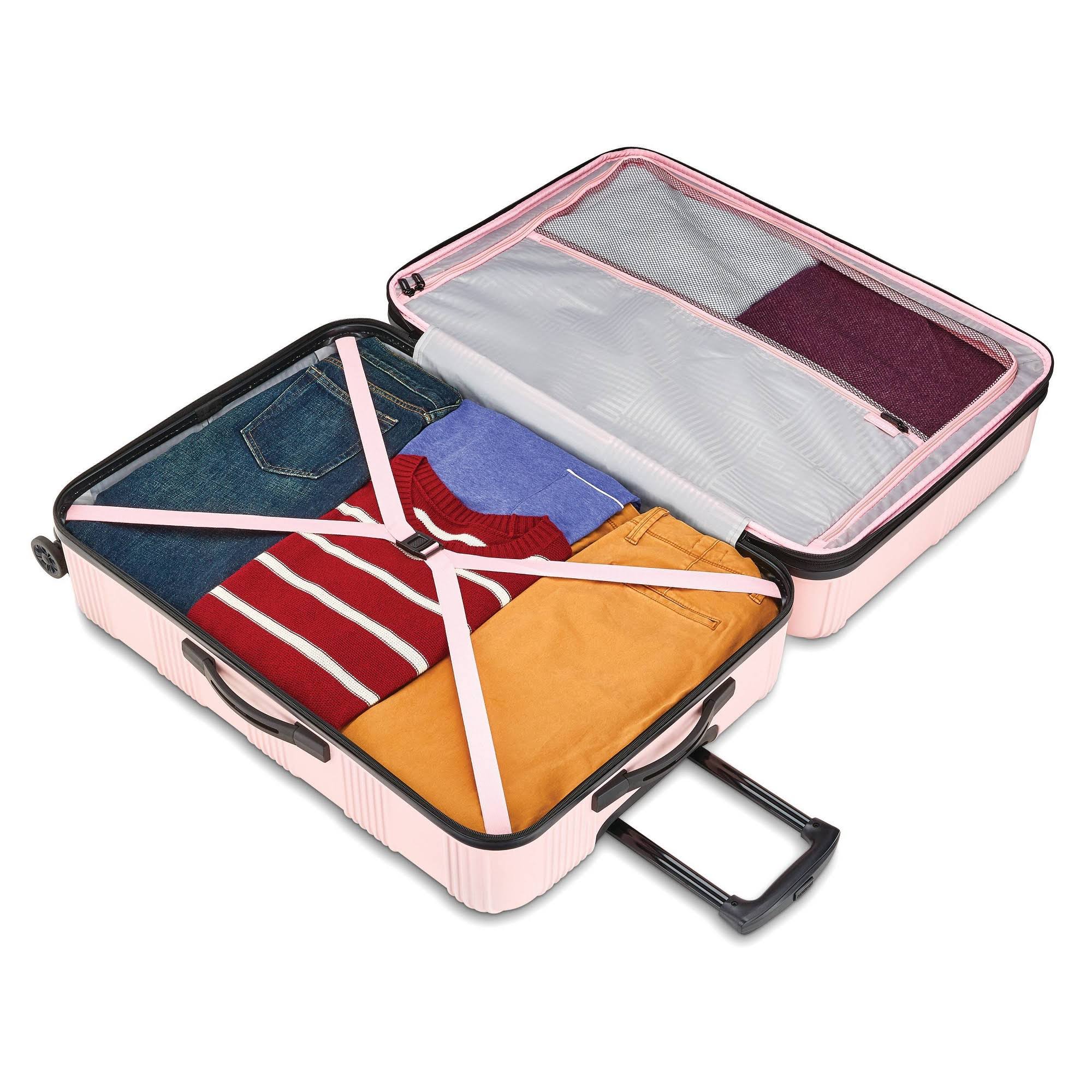 American Tourister 20x22 Checkered Carry on Hardside Suitcase - Pink