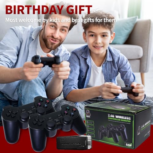 Wireless Retro Game Console, Video Game Console with Built-in 9 Emulators, 20,000+ Games, 4k Hdmi Output, and 2.4GHz Wireless Controller