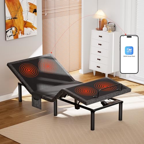 Amada Queen Adjustable Bed Frame with Massage, Head & Foot Incline, Wireless Remote, 4 Built-in USB Ports, LED Night Light, 4 Height-Adjustable Legs