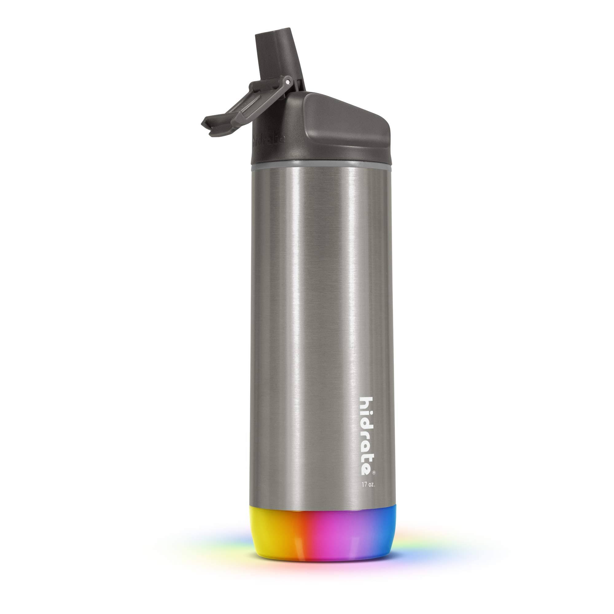 HidrateSpark Steel Smart Water Bottle, Tracks Water Intake u0026 Glows to Remind You to Stay Hydrated - Straw Lid - Avayadevconnect