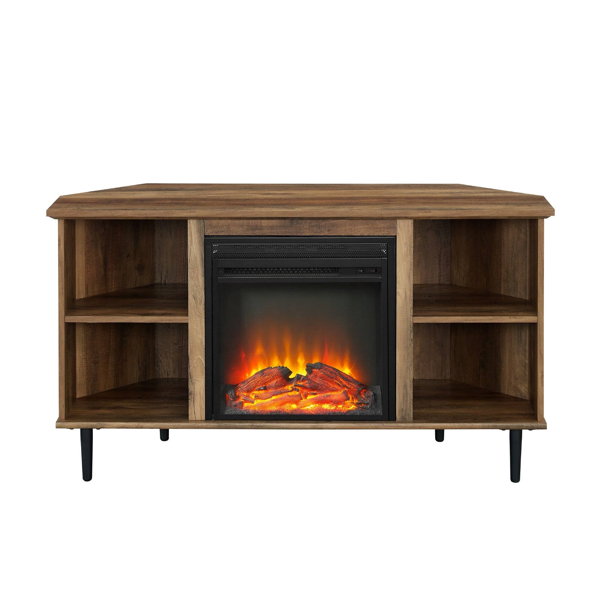 Carbon Loft 48-Inch Corner Fireplace TV Console - Grey Wash