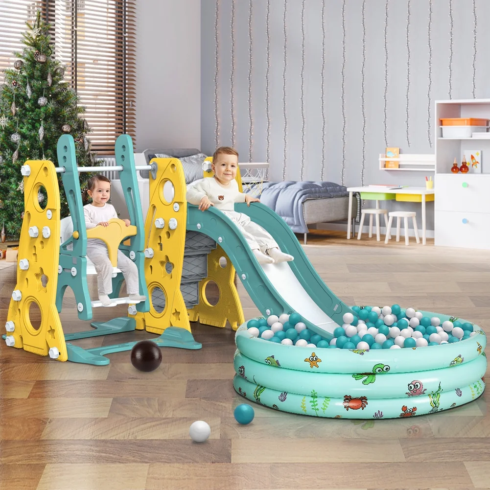 GIKPAL 6 in 1 Toddler Slide and Swing Set