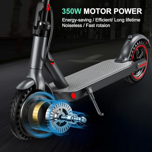 Electric Scooter for Adults, 19/25 Mph Max Speed, 21/25/35 Miles Range,350/500/600W APP Control E-Scooter with 8.5"/10" Inflatable tire