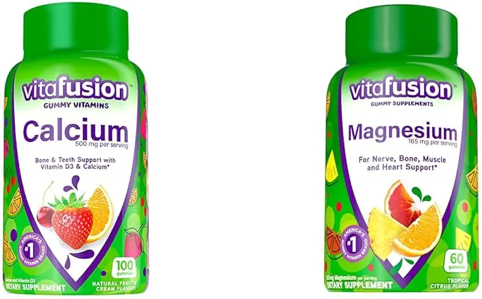 Vitafusion Chewable Calcium Gummy Vitamins for Bone and Teeth Support, Fruit and Cream Flavored, America’s Number 1 Gummy Vitamin Brand
