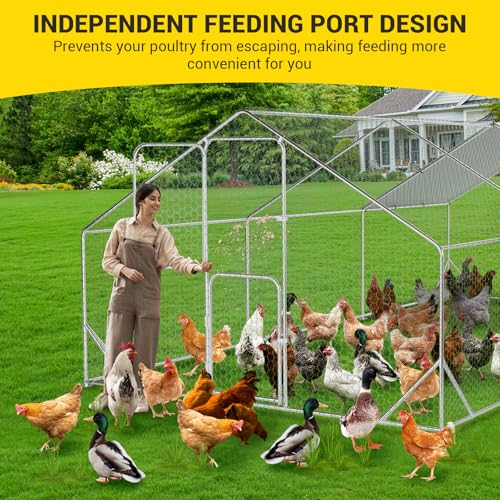 Large Metal Chicken Coop, Walk-in Poultry Cage