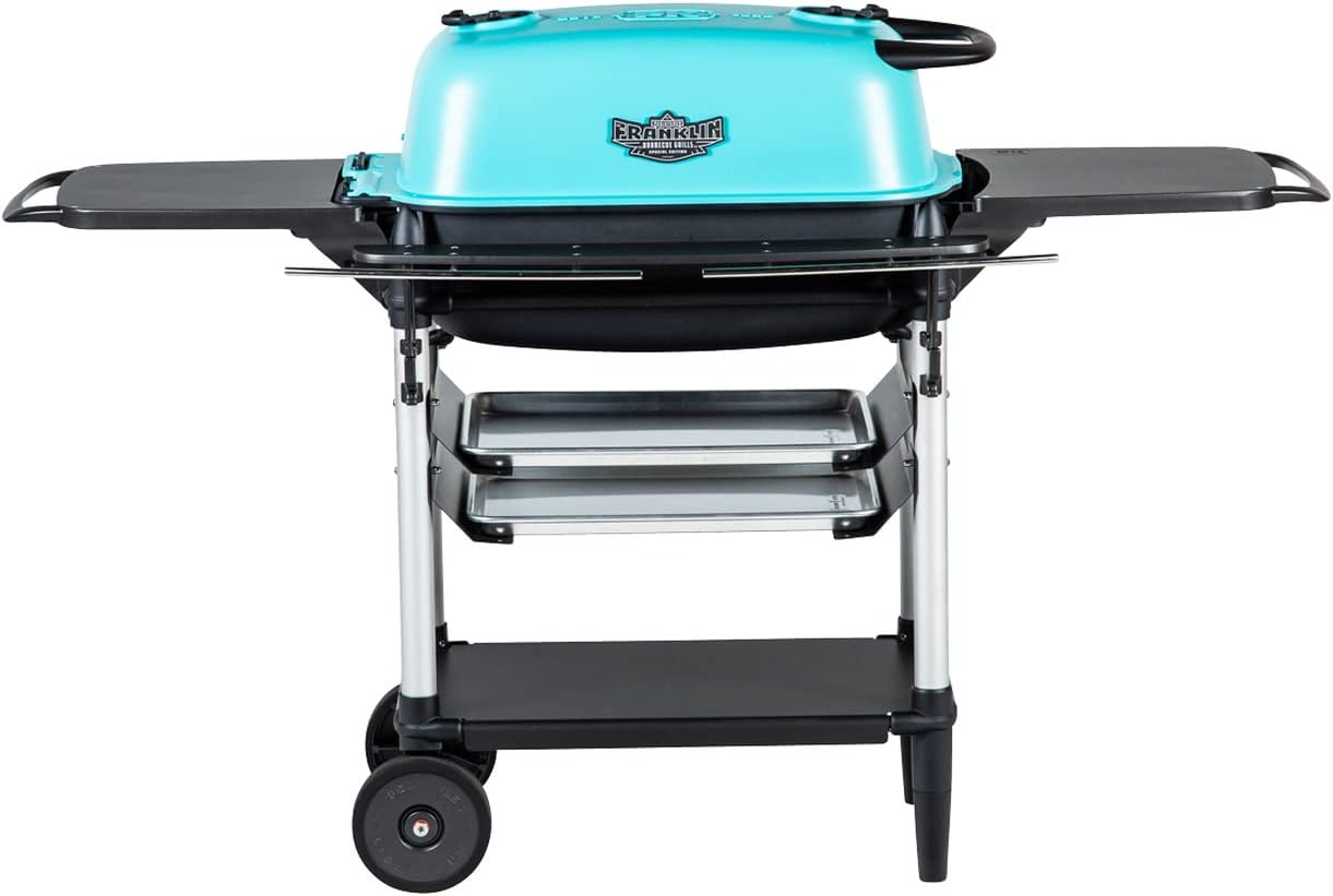 PK Grills BBQ Grill and Smoker Charcoal Grill Portable for Outdoor Barbeque Grilling Camping, Backyard, Patio, Cast Aluminium Grills, Teal