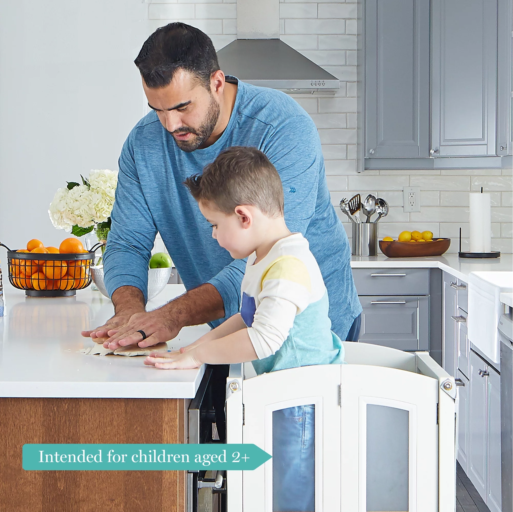 Martha Stewart Kitchen Helper® Stool by Guidecraft with 2 Keepers - White: Foldable, Wooden