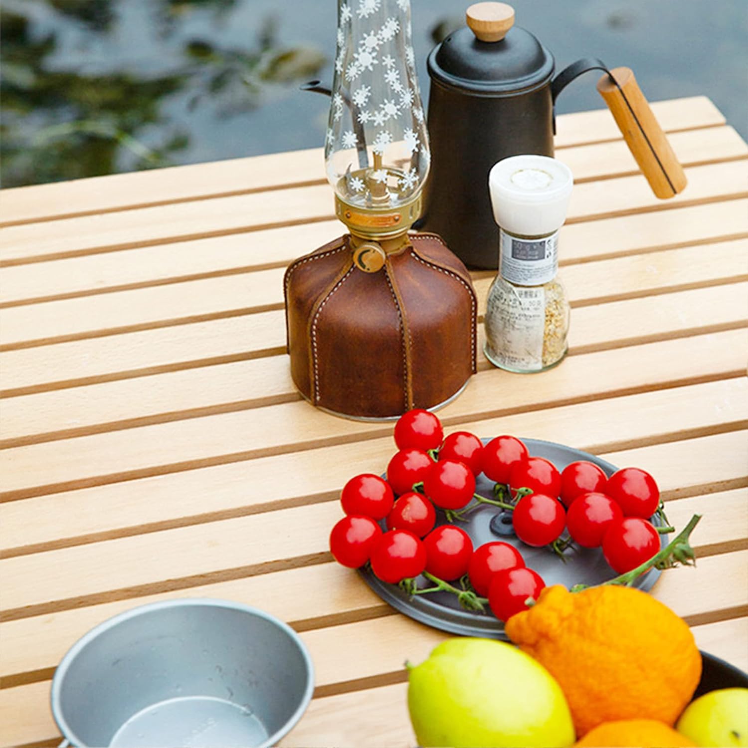 Go-Trio 4ft Low Portable Picnic Table, Boho Picnic Table with Carry Bag, Wooden Picnic Table Foldable