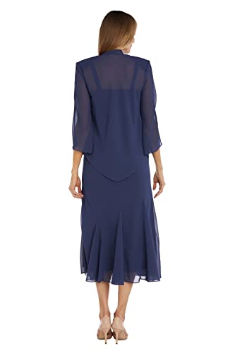 R&M Richards Womens Chiffon Beaded Dress with Jacket