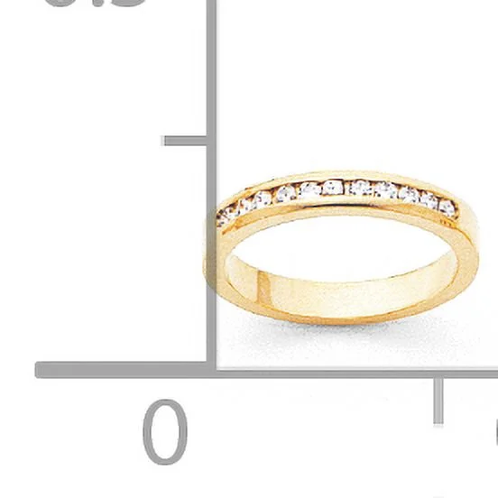 14k Yellow Gold Fine Brilliant Diamond Channel Band