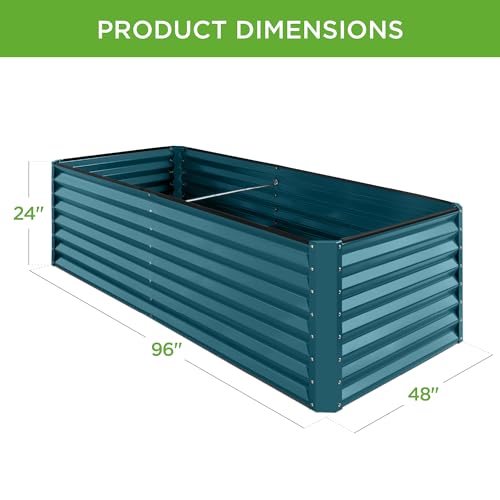 Best Choice Products 8x4x2ft Outdoor Metal Raised Garden Bed, Deep Root Planter Box for Vegetables, Flowers, Herbs