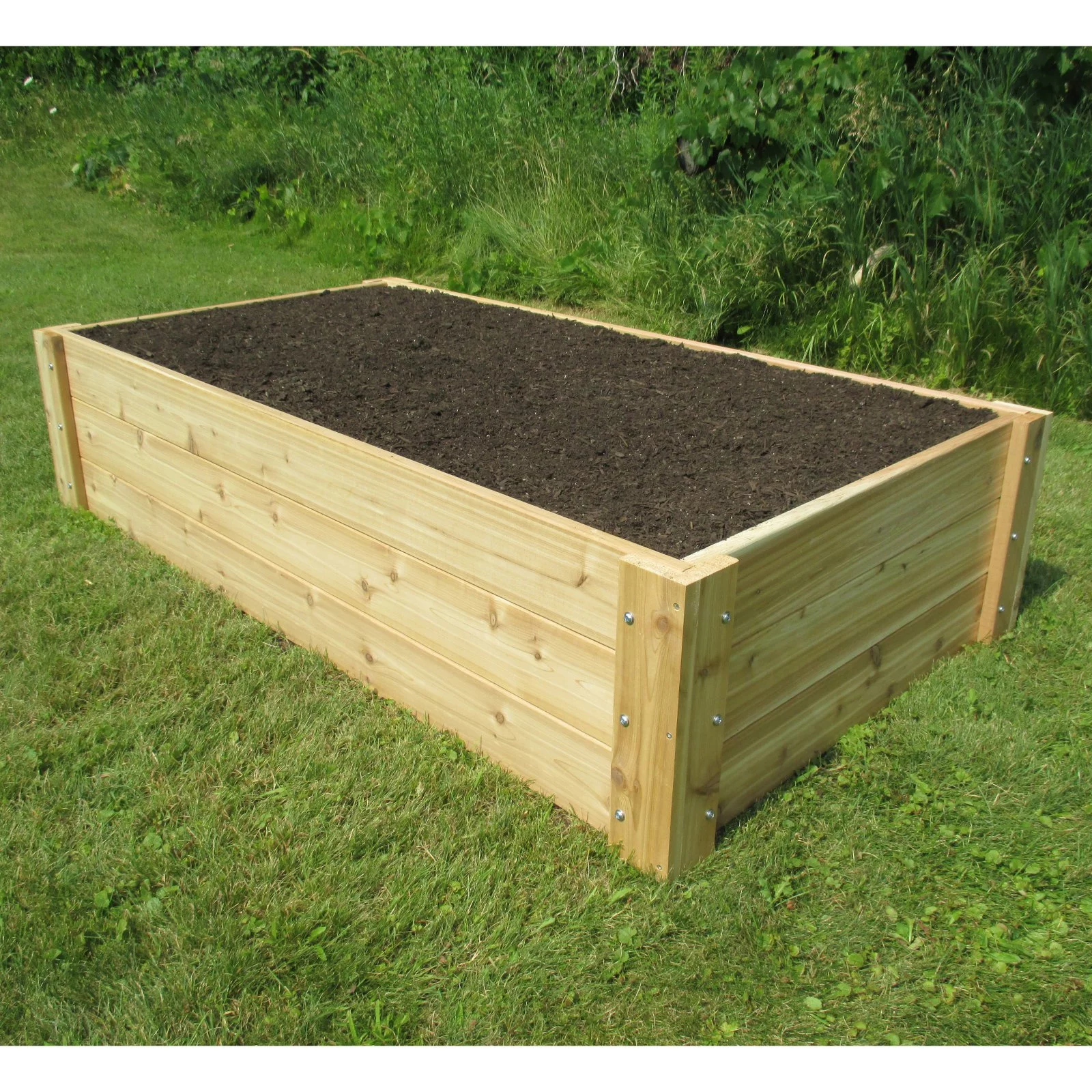 Smart Carts Enterprises 3x6RaisedTall16.5 in. x 3 x 6 ft. Deep Root Natural Cedar Raised Bed Garden Kit