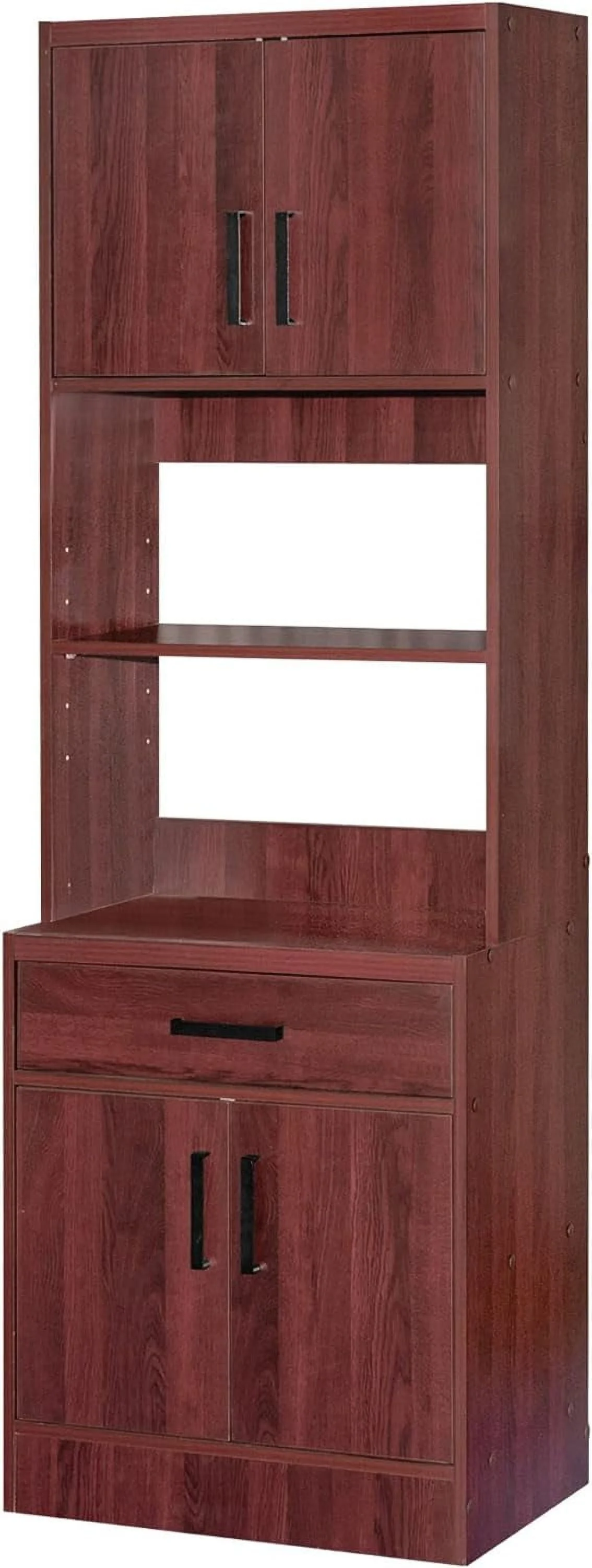 Shelby Tall Wooden Kitchen Pantry In Mahogany